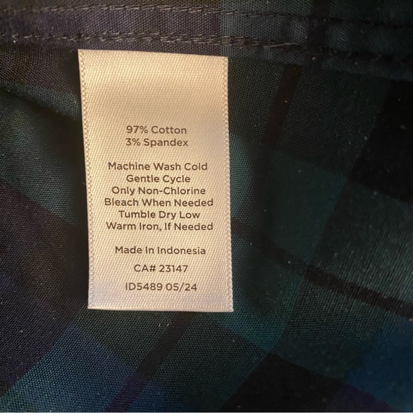 Talbots rhinestone black watch plaid festive blouse - Picture 8 of 11